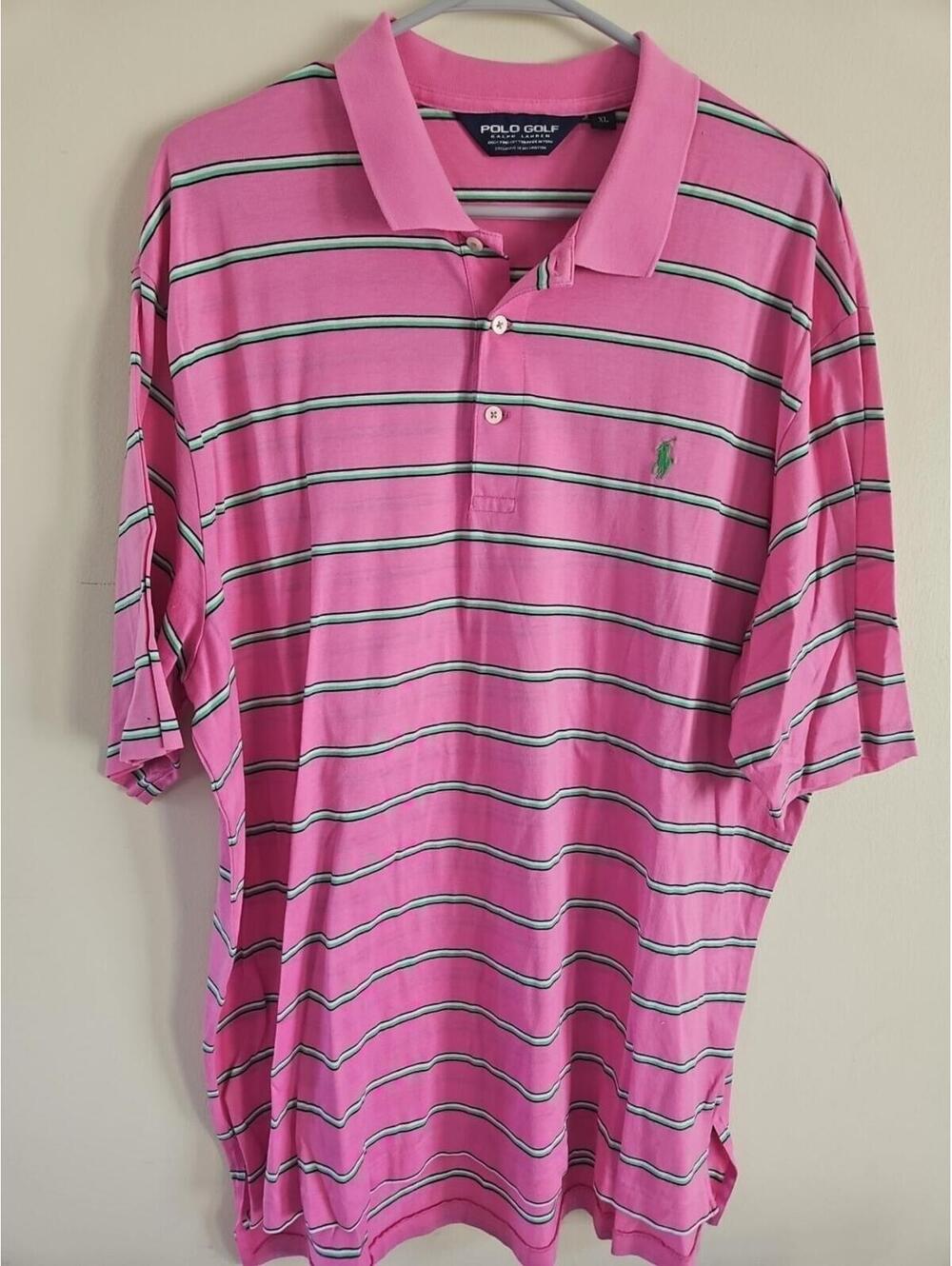 Polo Golf Pink Men's Xl Collared Vintage Short Sleeve Shirt